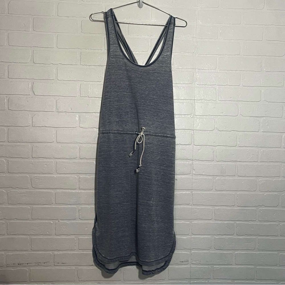 Lucky Lotus Womens Dress Casual Blue Soft Sleeveless Drawstring Waist Small